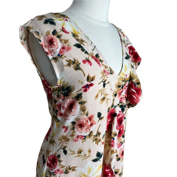 Nordstrom Spirit of Grace Midi Dress Large Pale Pink New Floral Sleeveless Summe - Picture 5 of 10